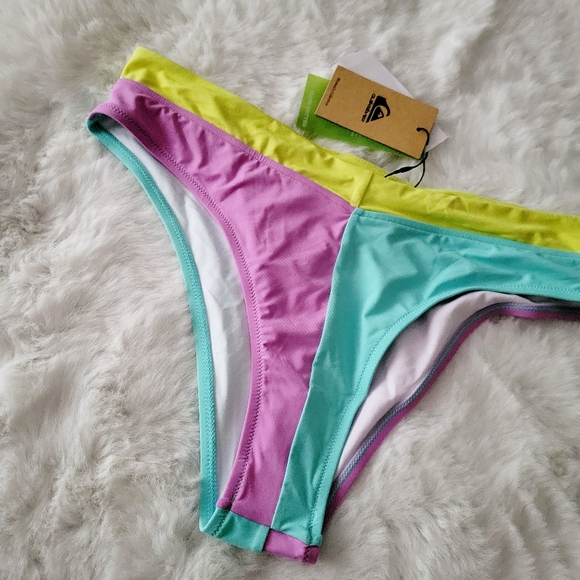 🪁QUICKSILVER BRAND NEW COLOR BLOCK HIGH WAIST BIKINI BOTTOMS SIZE XL - Picture 5 of 6